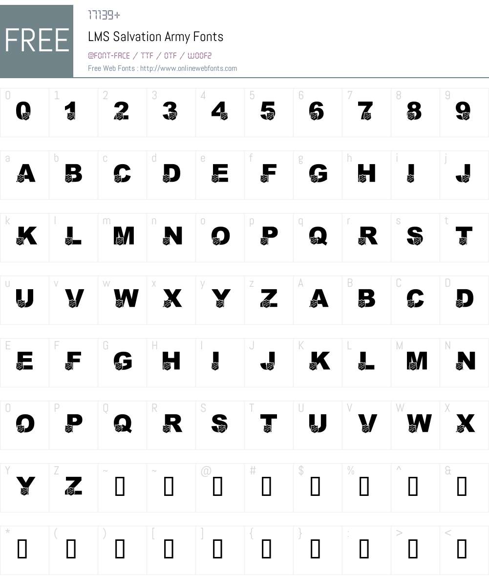 LMS Salvation Army Font Screenshots