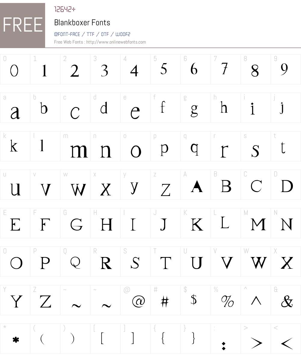 Blankboxer Font Screenshots