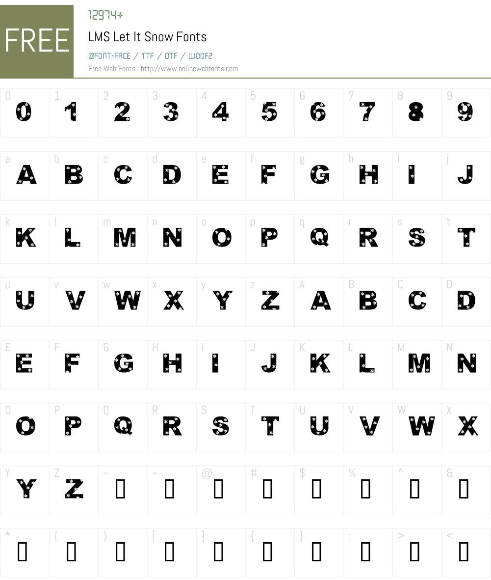 LMS Let It Snow Font Screenshots