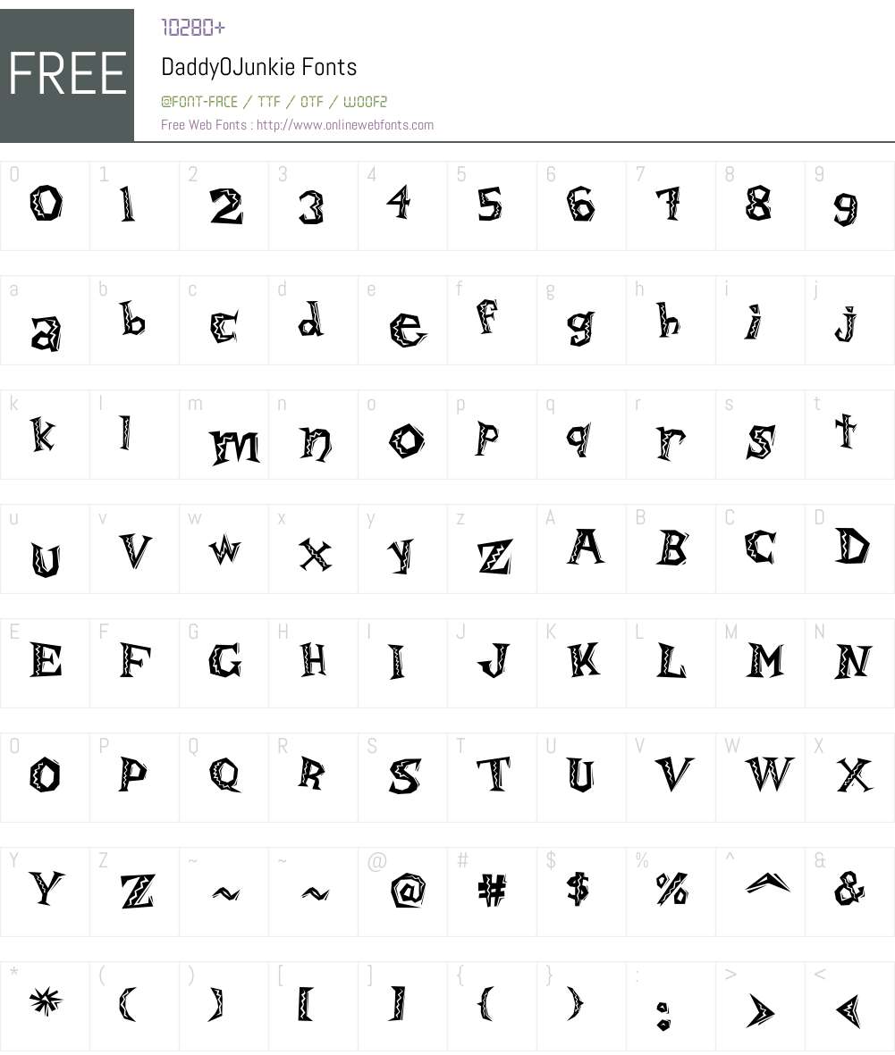 DaddyO Font Screenshots