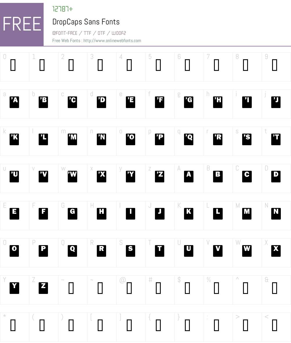 DropCaps Font Screenshots
