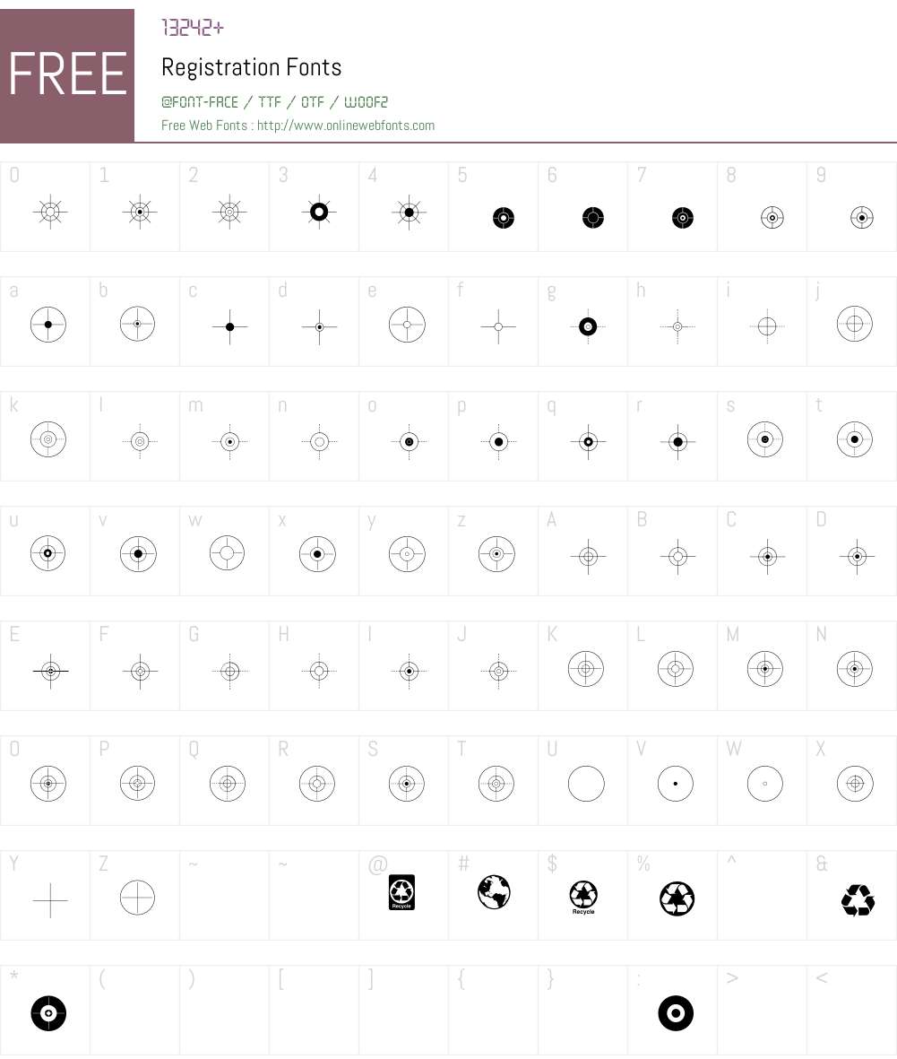 Registration Font Screenshots