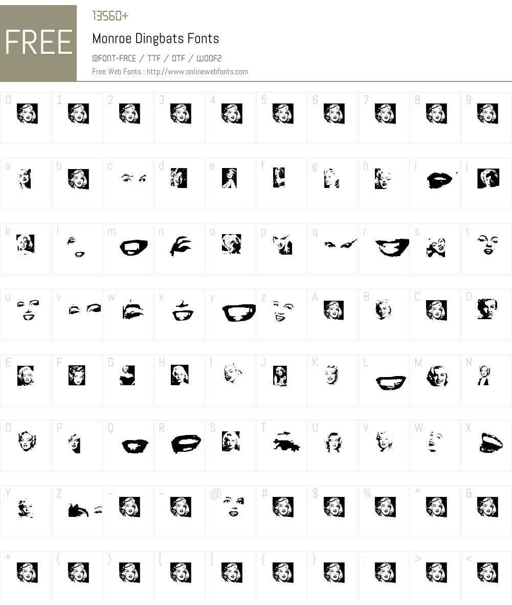 Monroe Dingbats Font Screenshots
