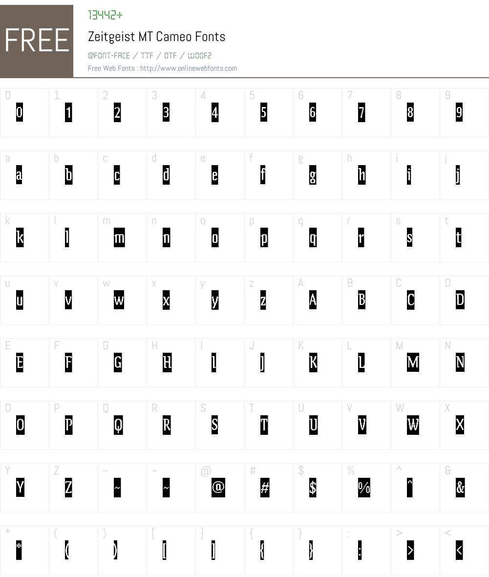 Zeitgeist MT Font Screenshots