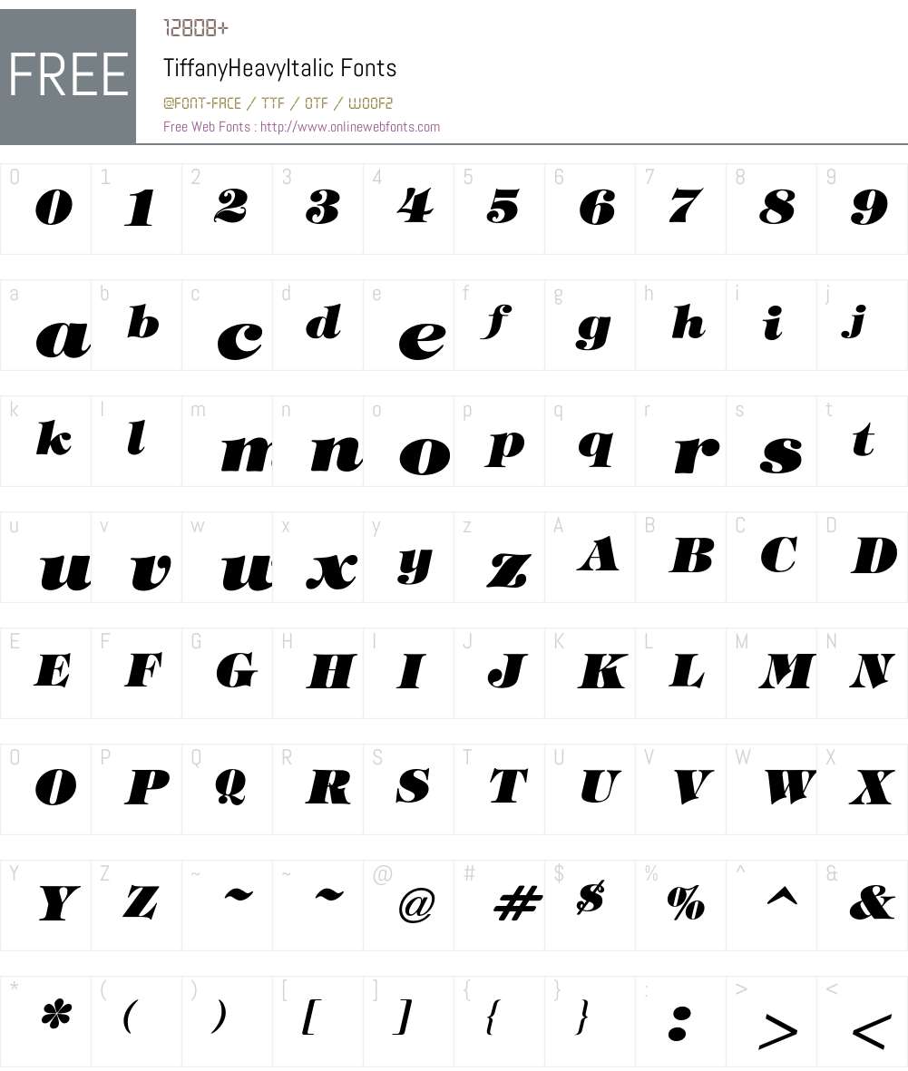 Tiffany Font Screenshots