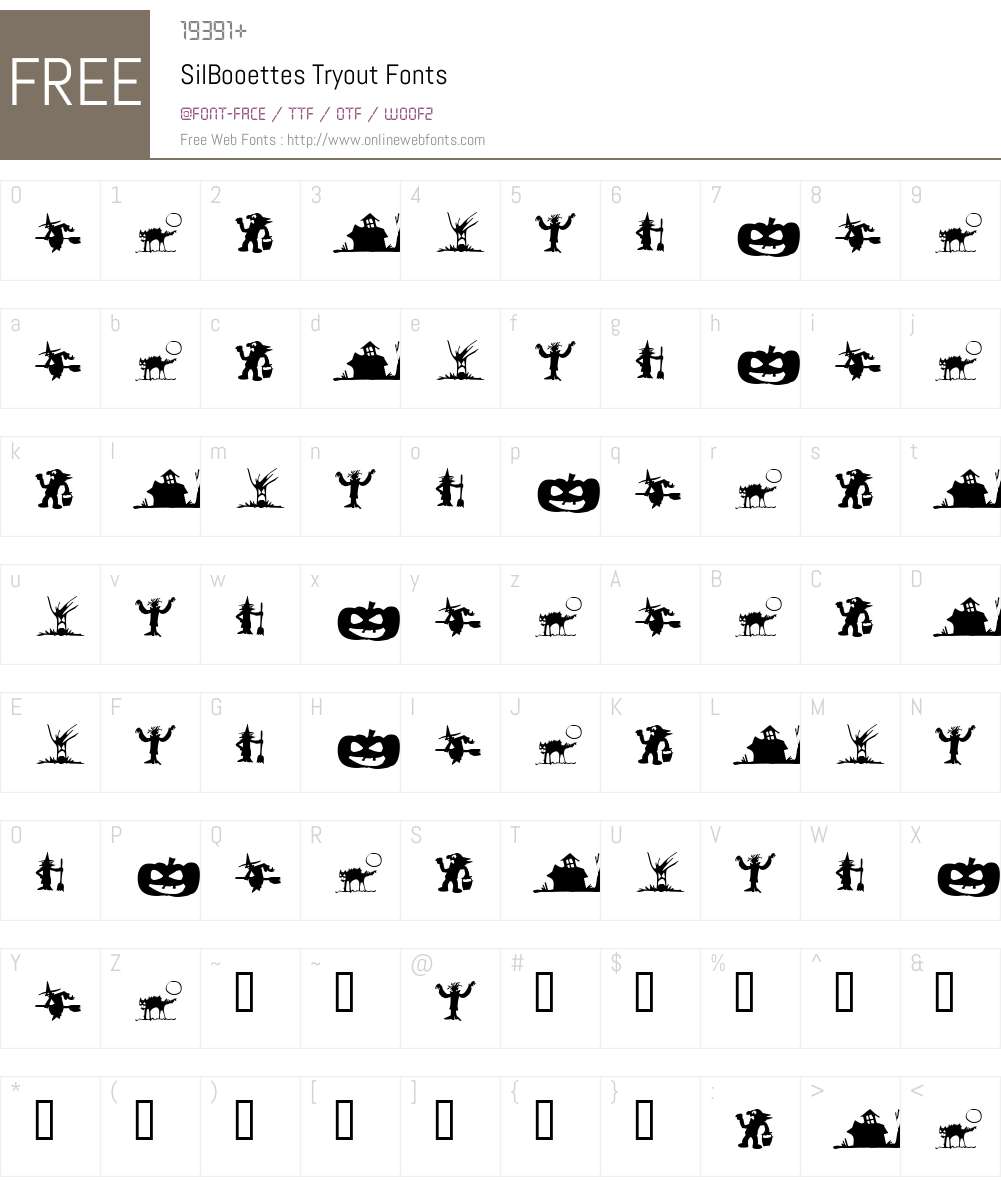 SilBooettes Font Screenshots