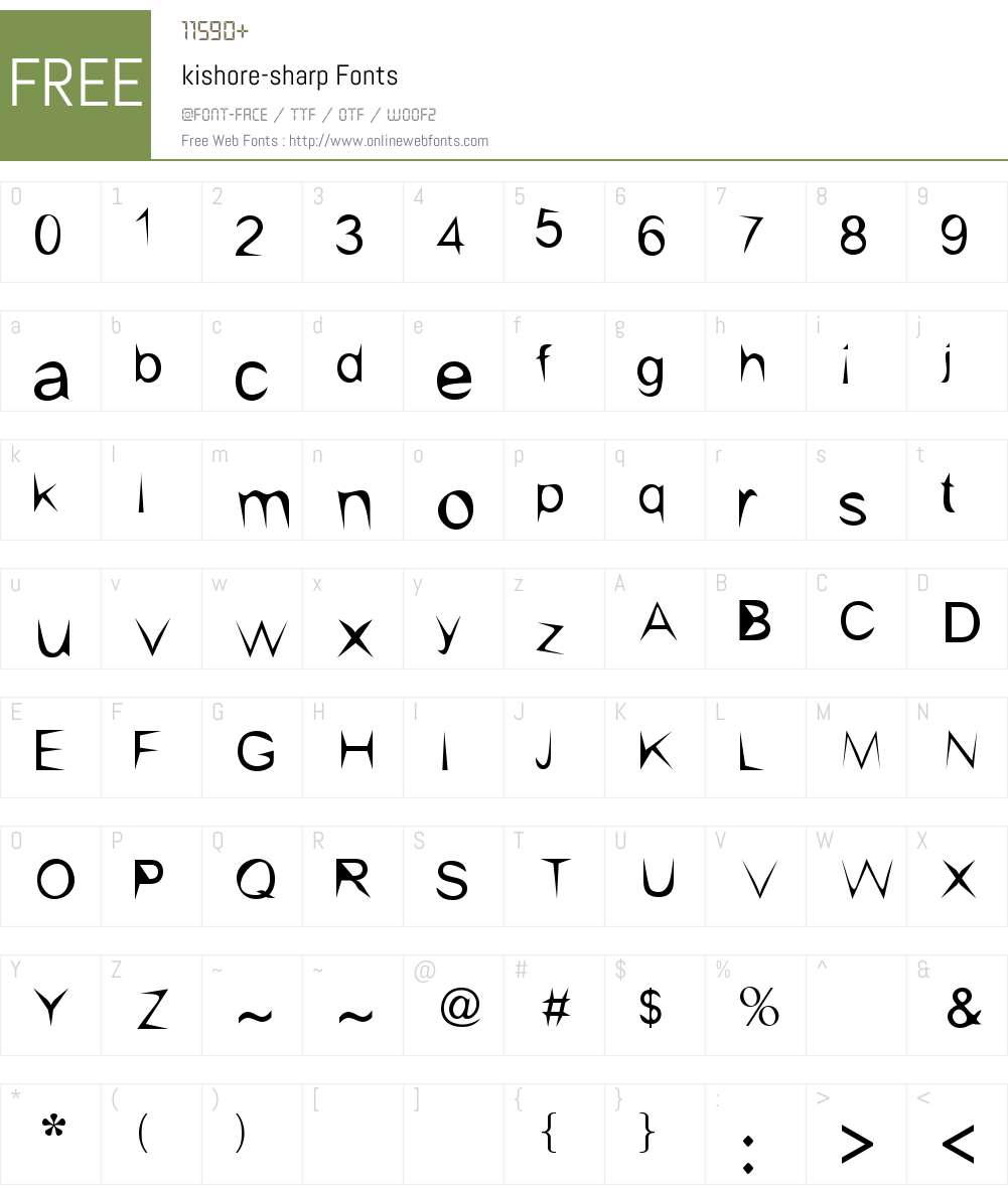 kishore-sharp Font Screenshots
