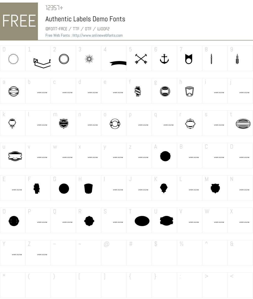 Authentic Labels Demo Font Screenshots