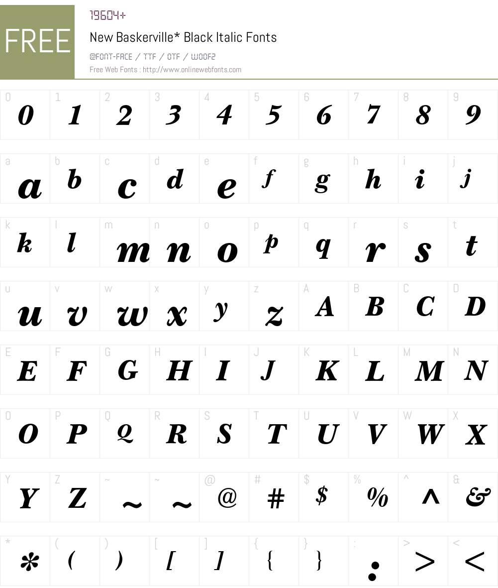 New Baskerville BQ Font Screenshots