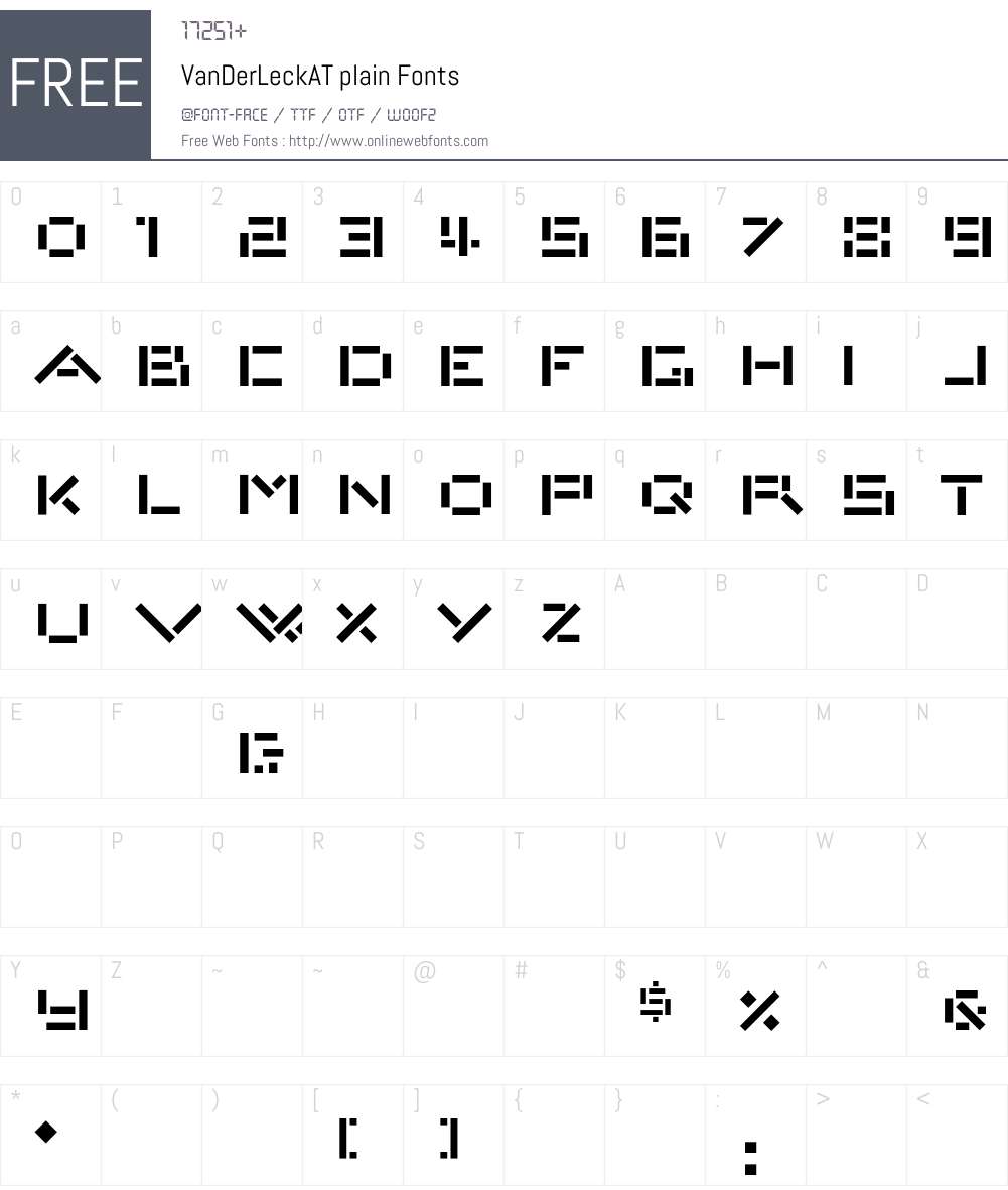 VanDerLeckAT Font Screenshots