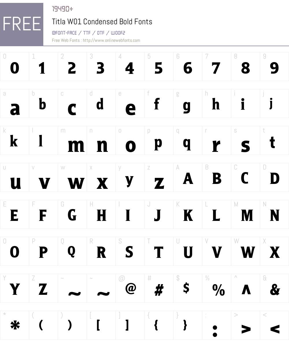 TitlaW01-CondensedBold Font Screenshots