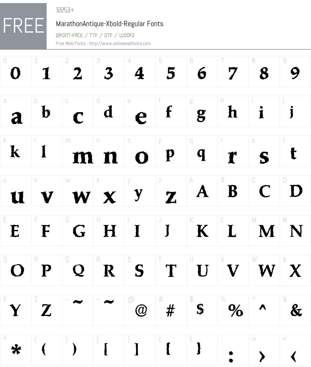 MarathonAntique-Xbold Font Screenshots