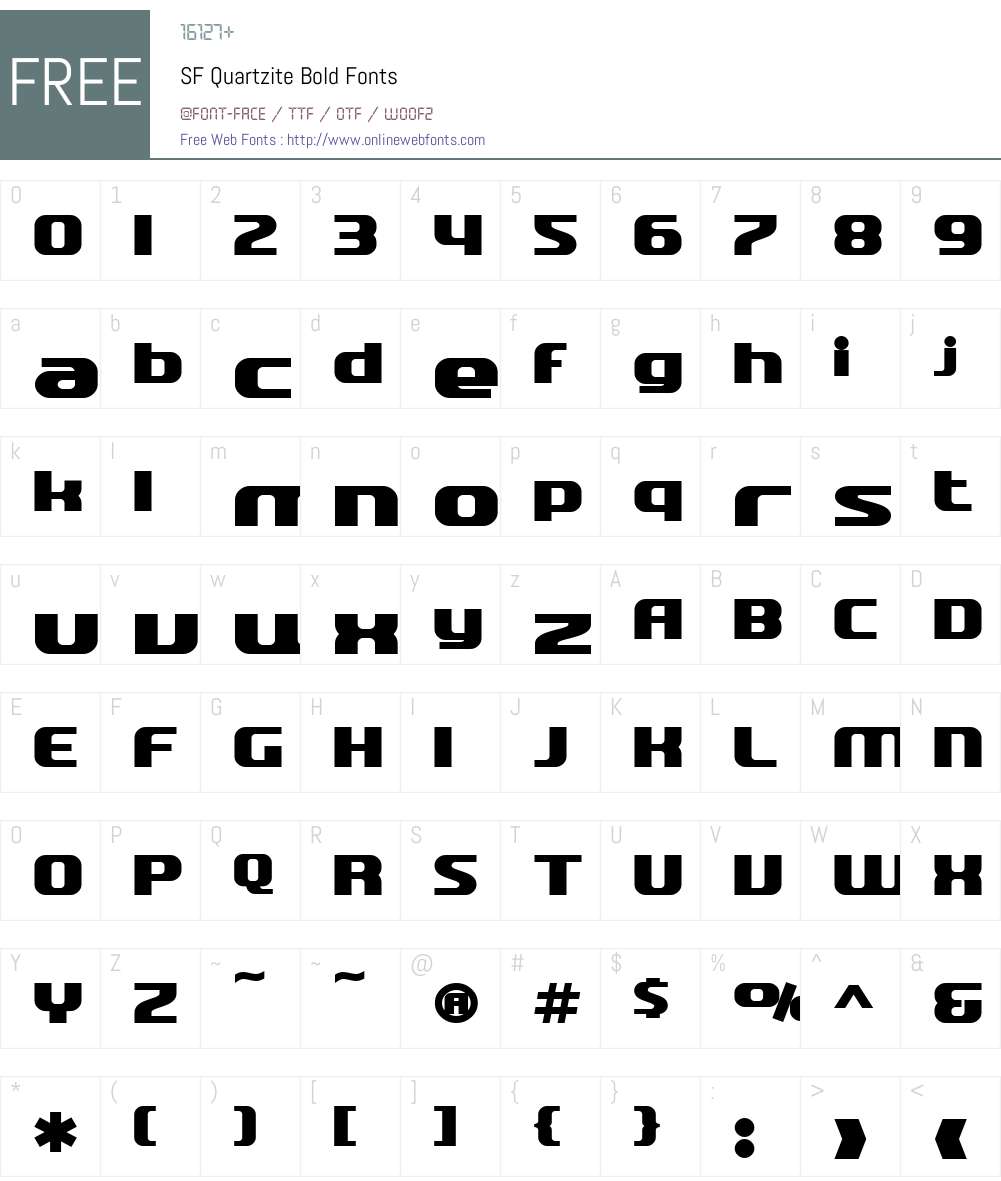 SF Quartzite Font Screenshots