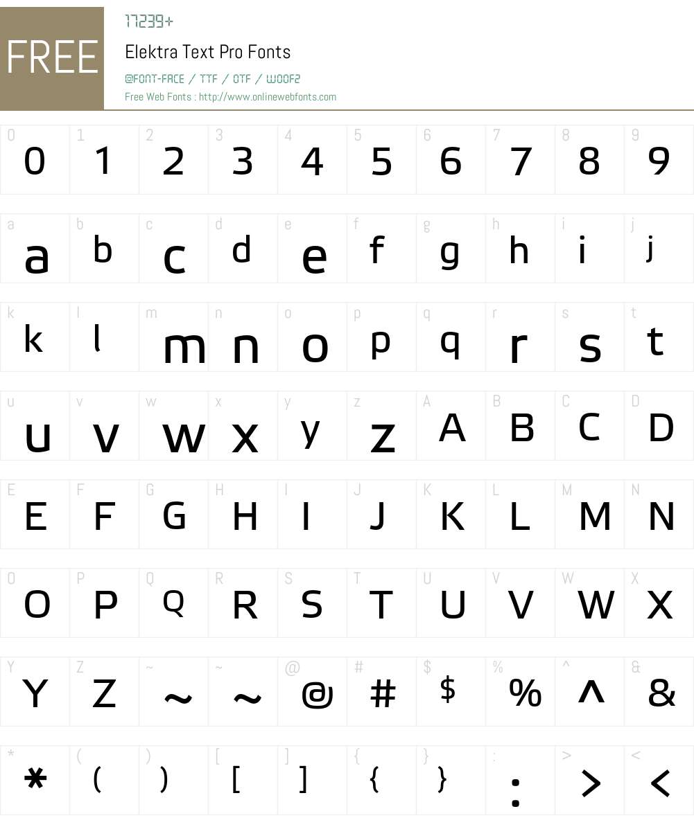 Elektra Text Pro Font Screenshots