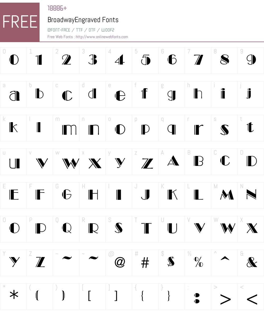 Broadway Font Screenshots