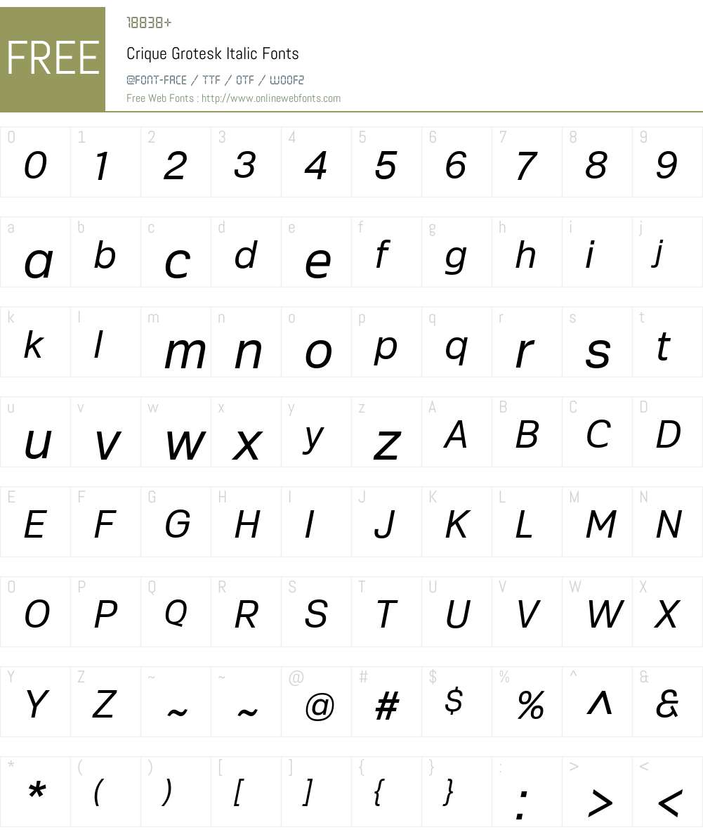 Crique Grotesk Font Screenshots