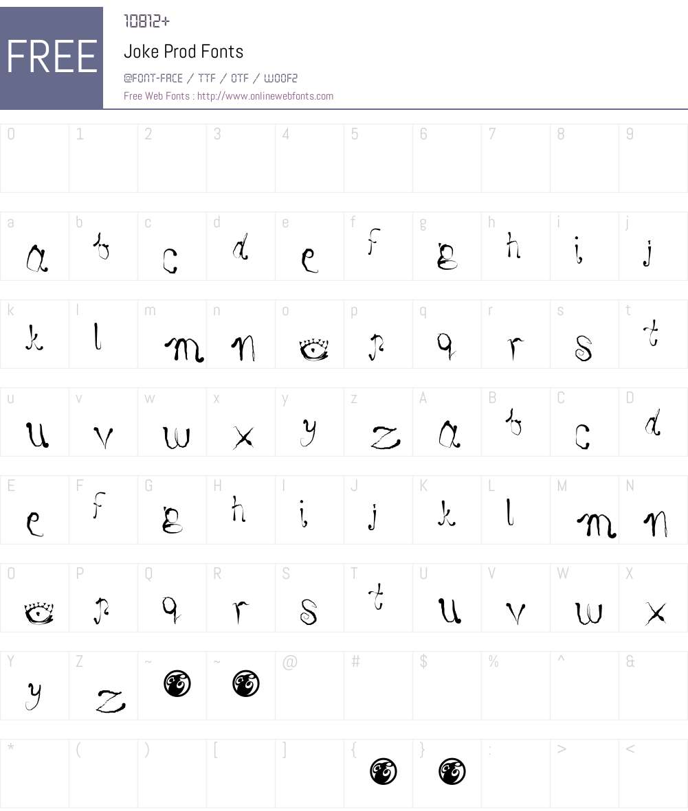 Joke Prod Font Screenshots