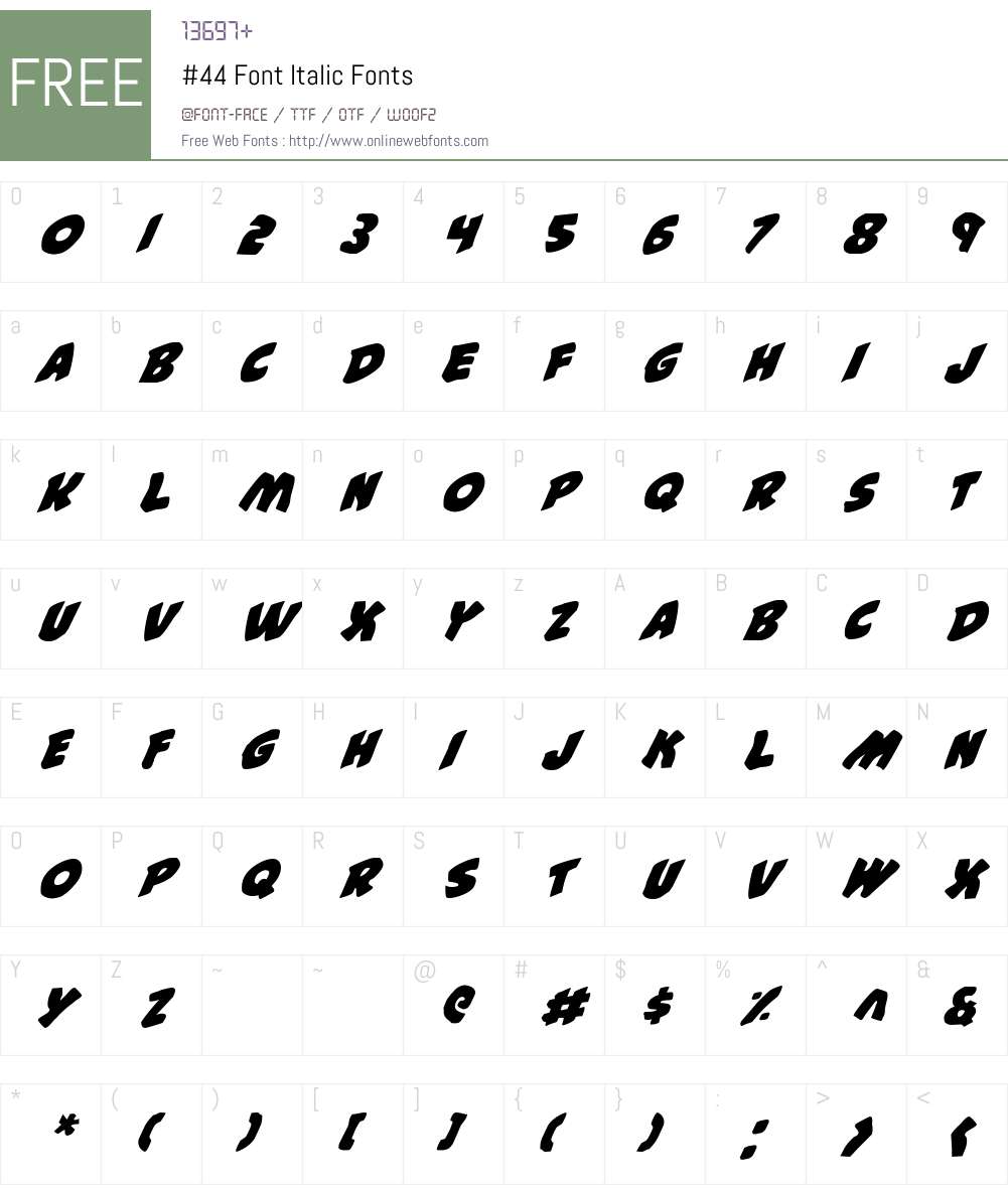 #44 Font Italic Font Screenshots