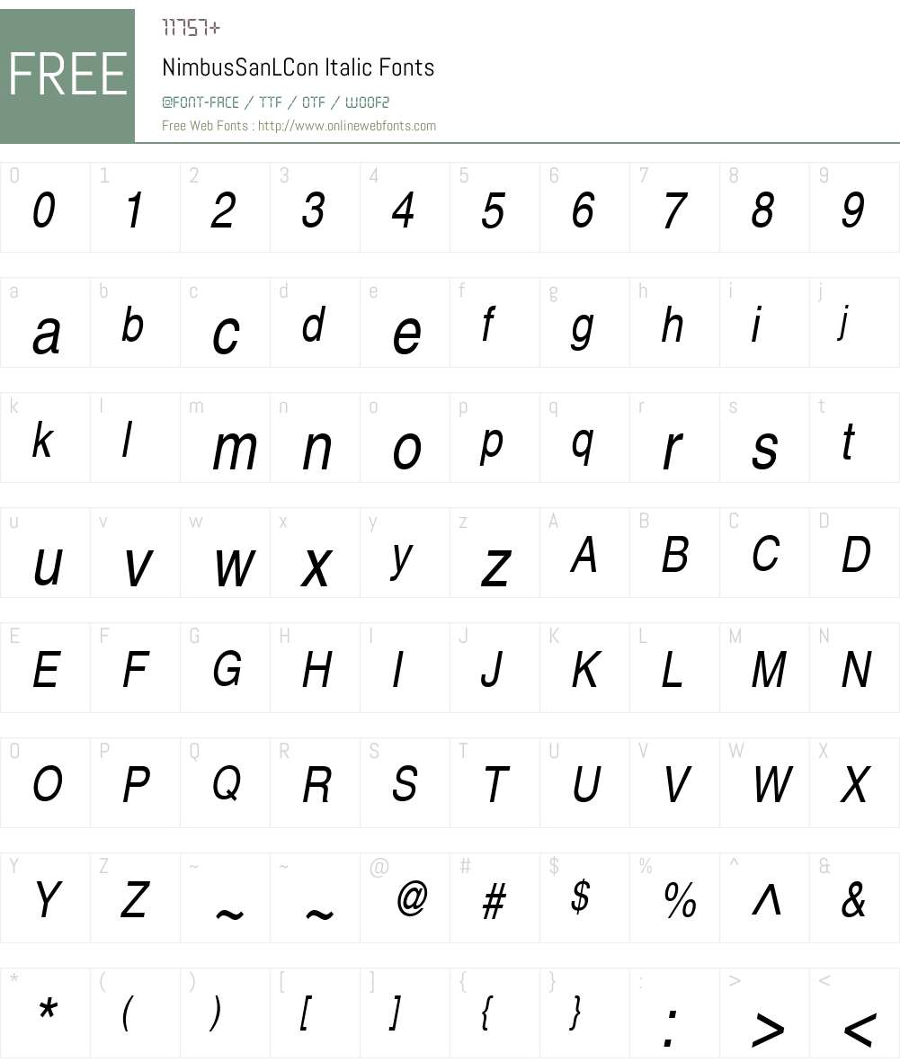 NimbusSanLCon Font Screenshots