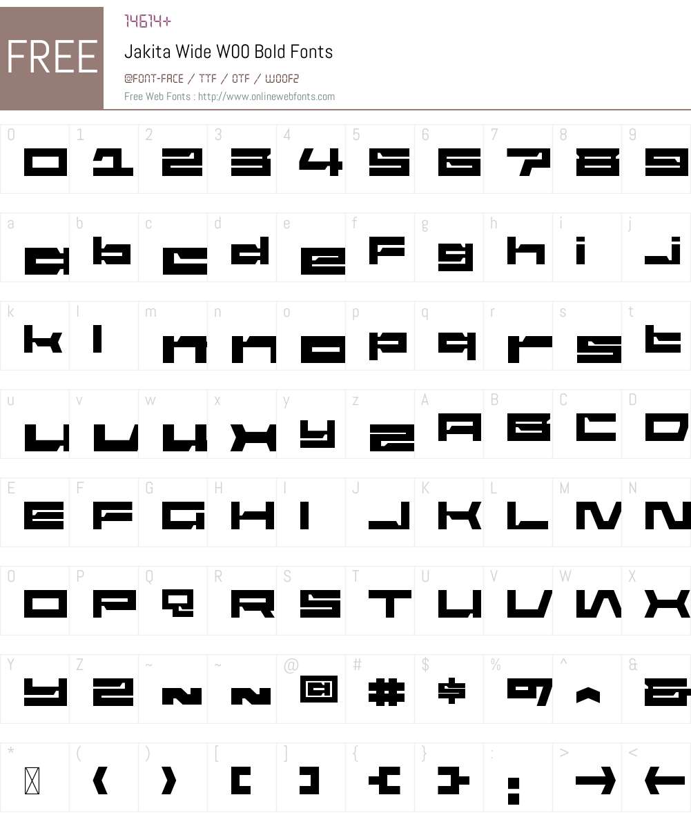 JakitaWideW00-Bold Font Screenshots