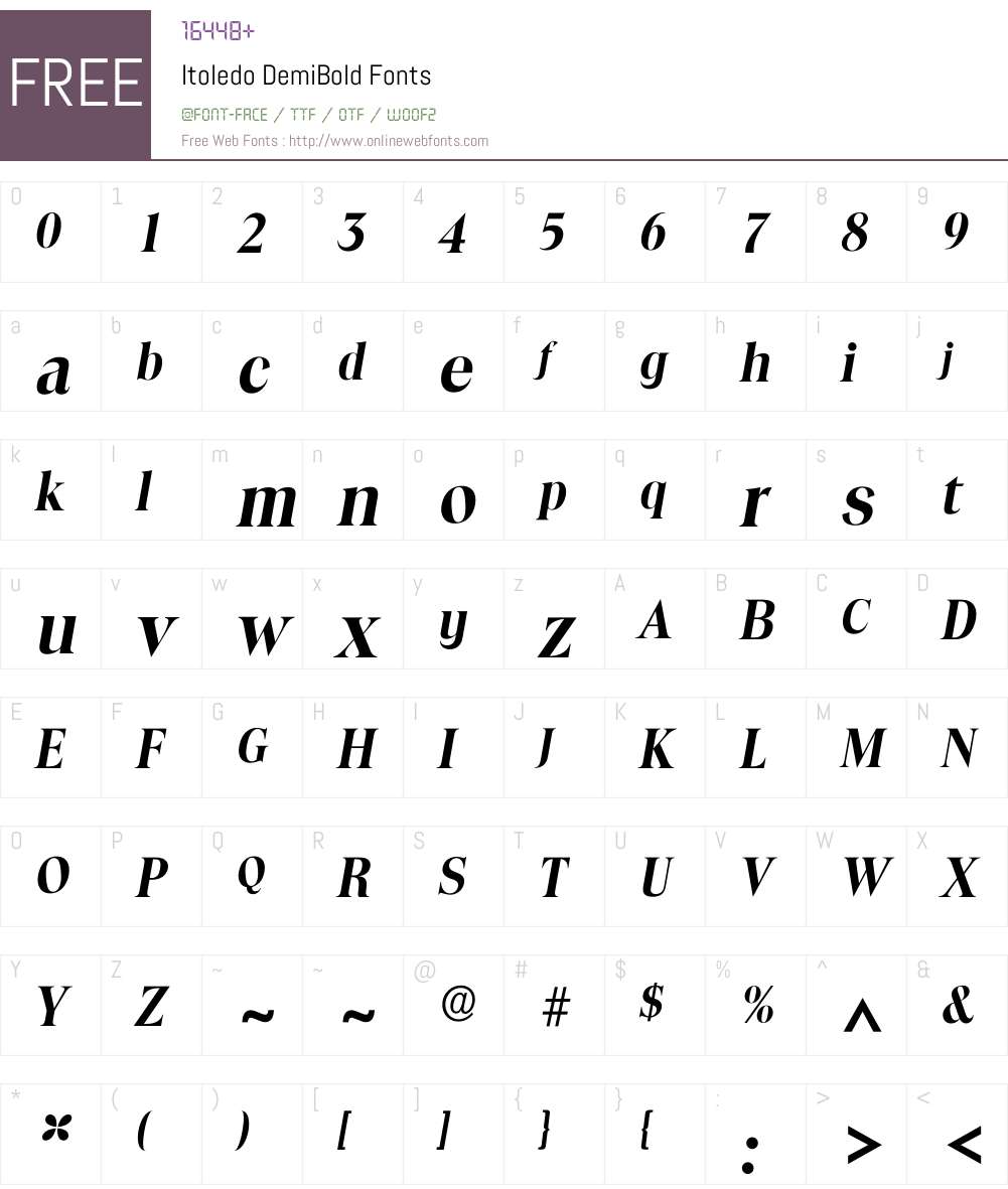 Itoledo Font Screenshots