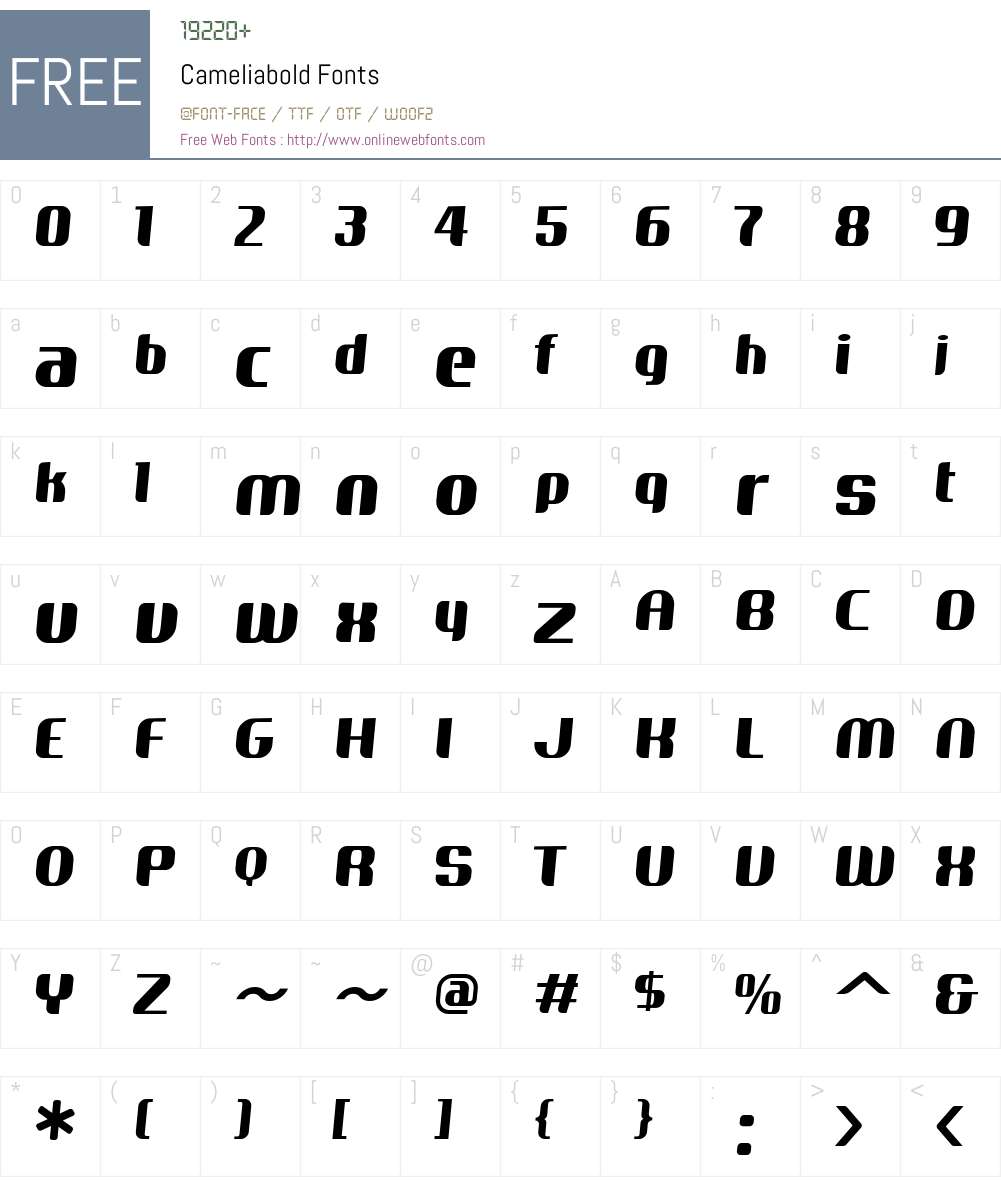 Cameliabold Font Screenshots