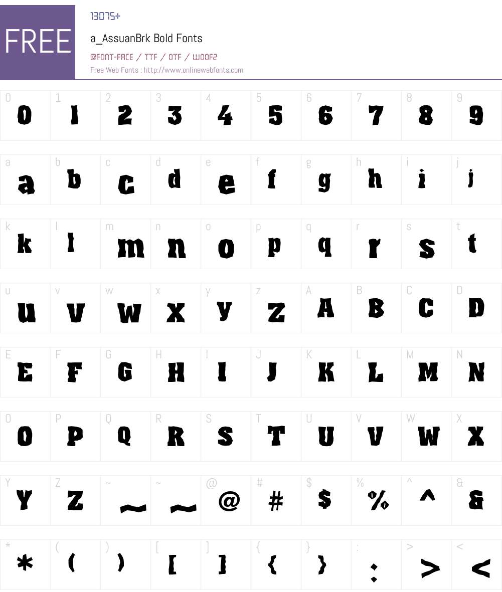 a_AssuanBrk Font Screenshots