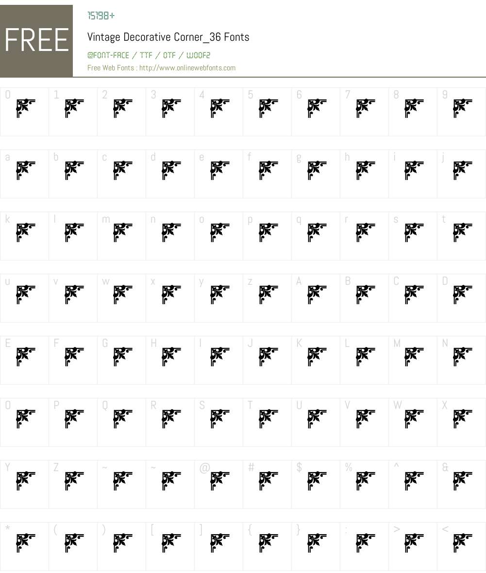 Vintage Decorative Corner_36 Font Screenshots