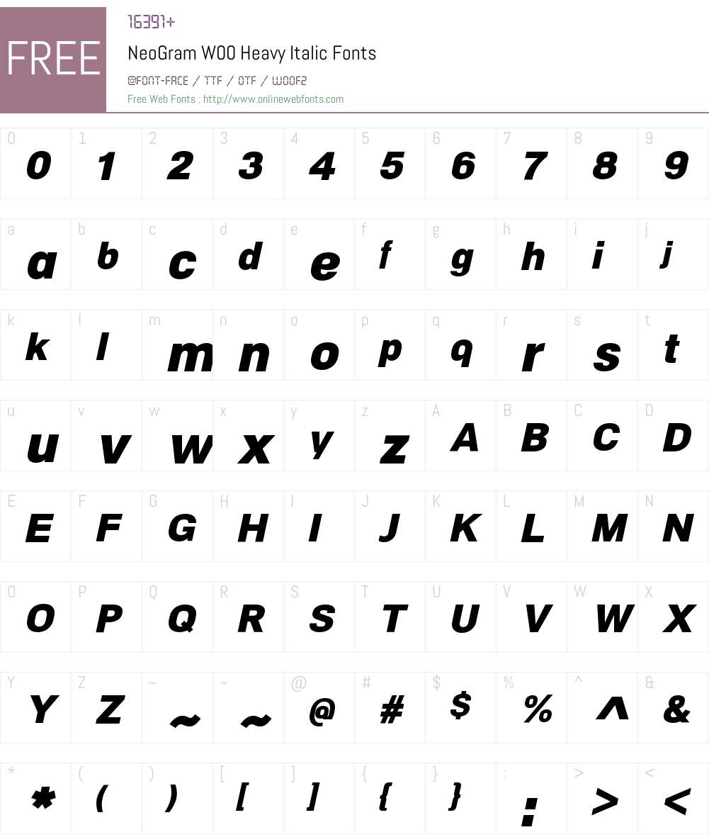 NeoGramW00-HeavyItalic Font Screenshots