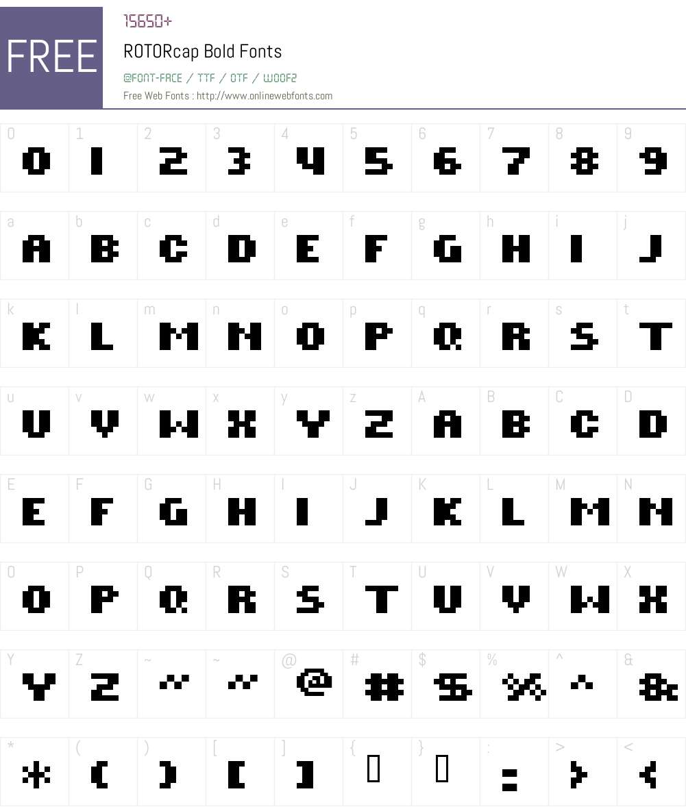 ROTORcap Bold Font Screenshots