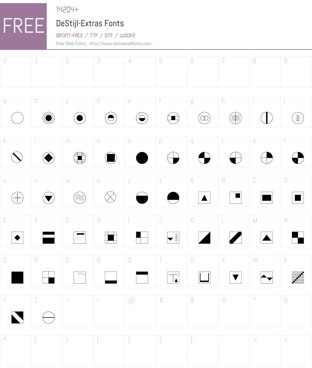 DeStijl Font Screenshots