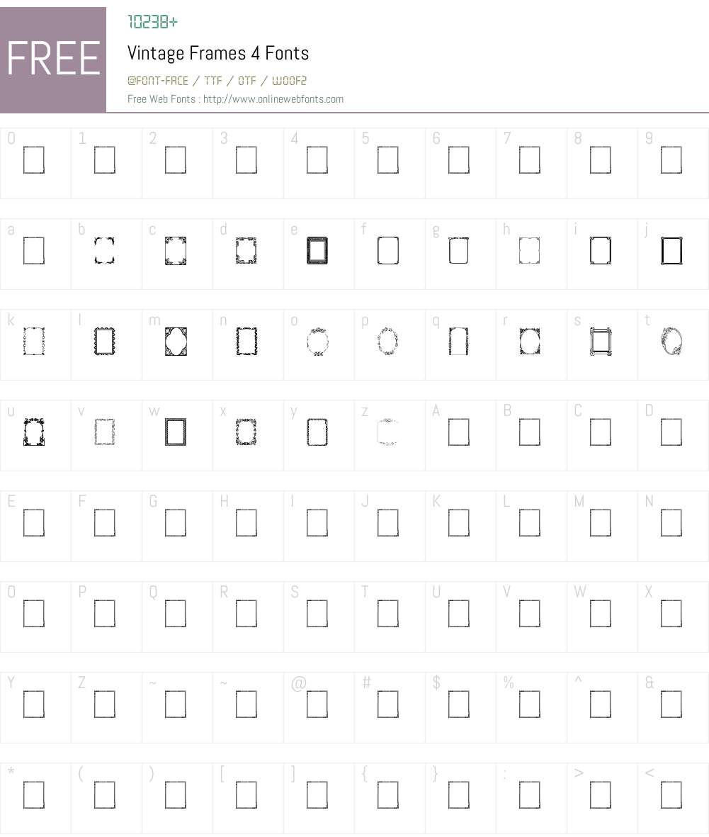 Vintage Frames 4 Font Screenshots