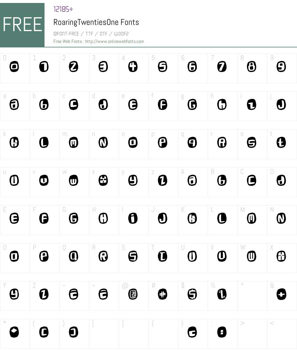 RoaringTwentiesOne Font Screenshots