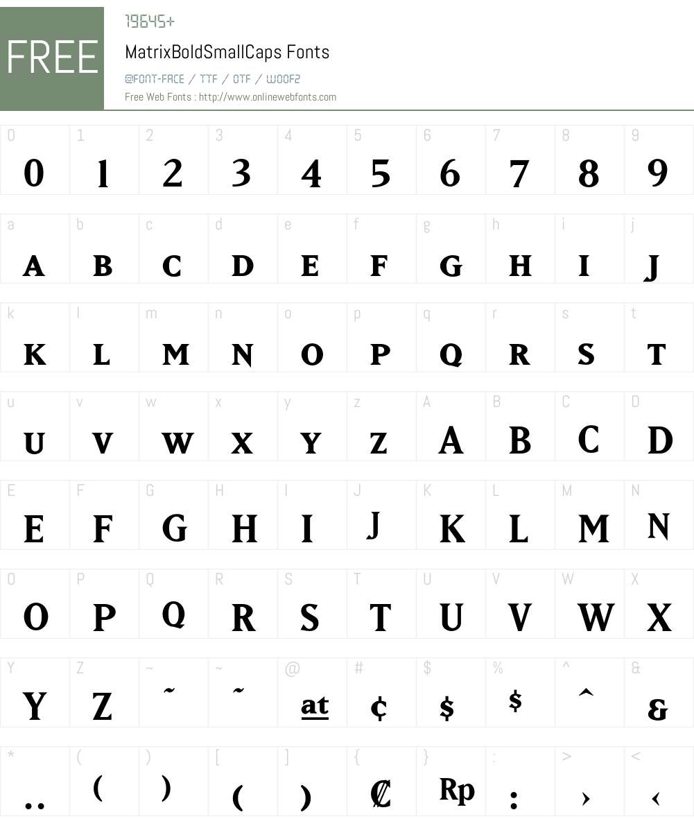 MatrixBoldSmallCaps Font Screenshots