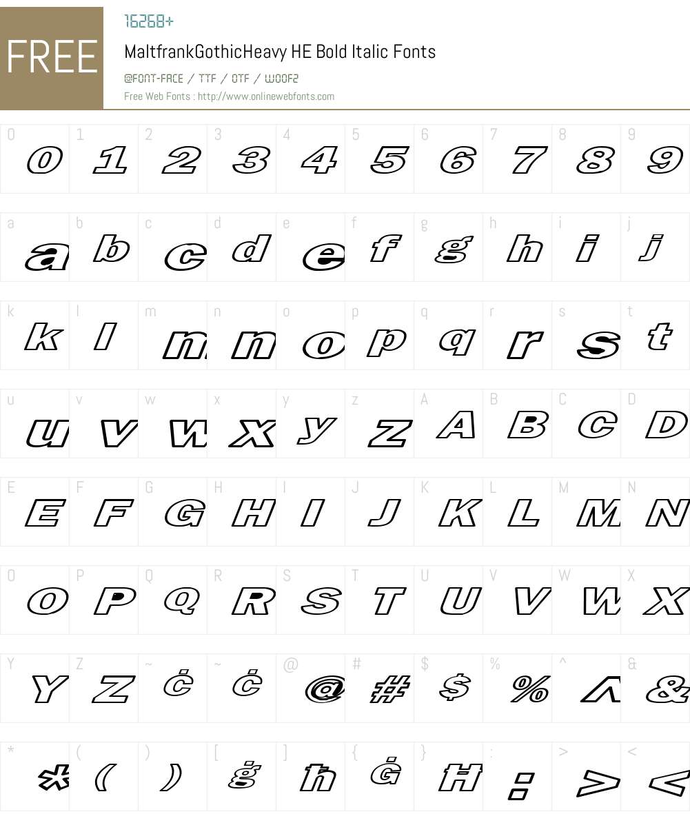 MaltfrankGothicHeavy HE Font Screenshots
