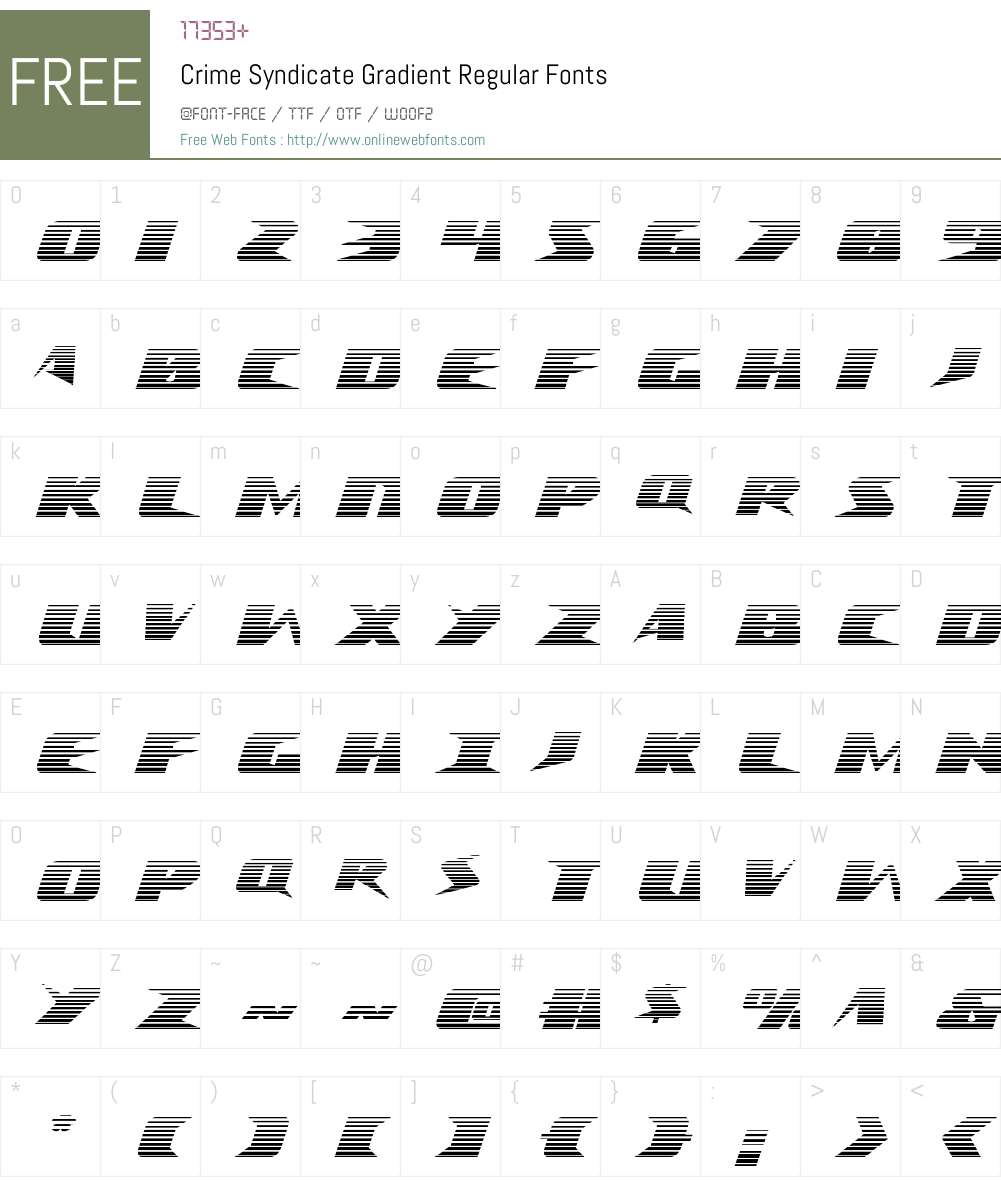 Crime Syndicate Gradient Font Screenshots