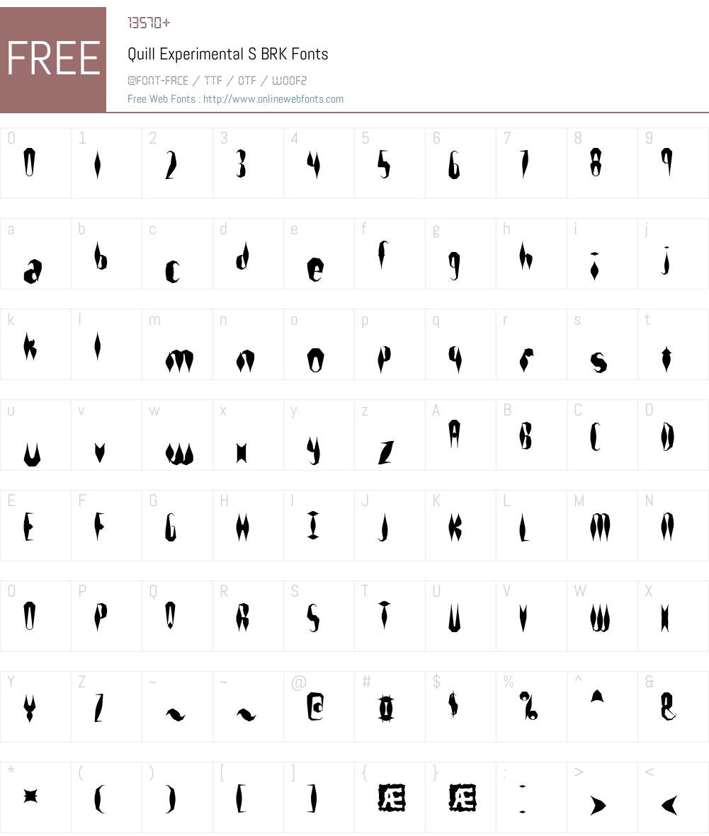 Quill Experimental S BRK Font Screenshots