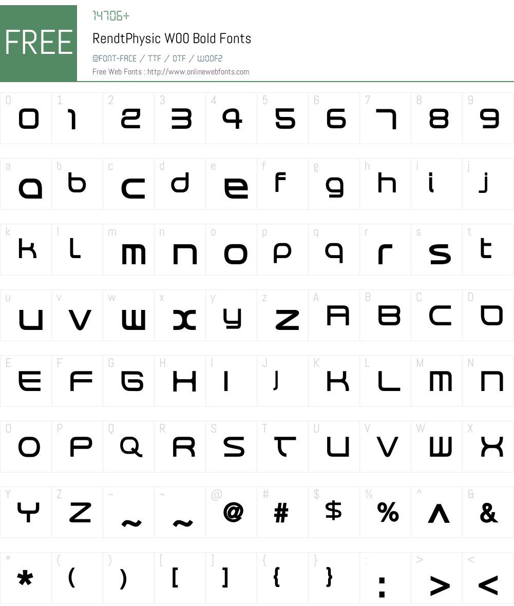 RendtPhysic Bold Font Screenshots