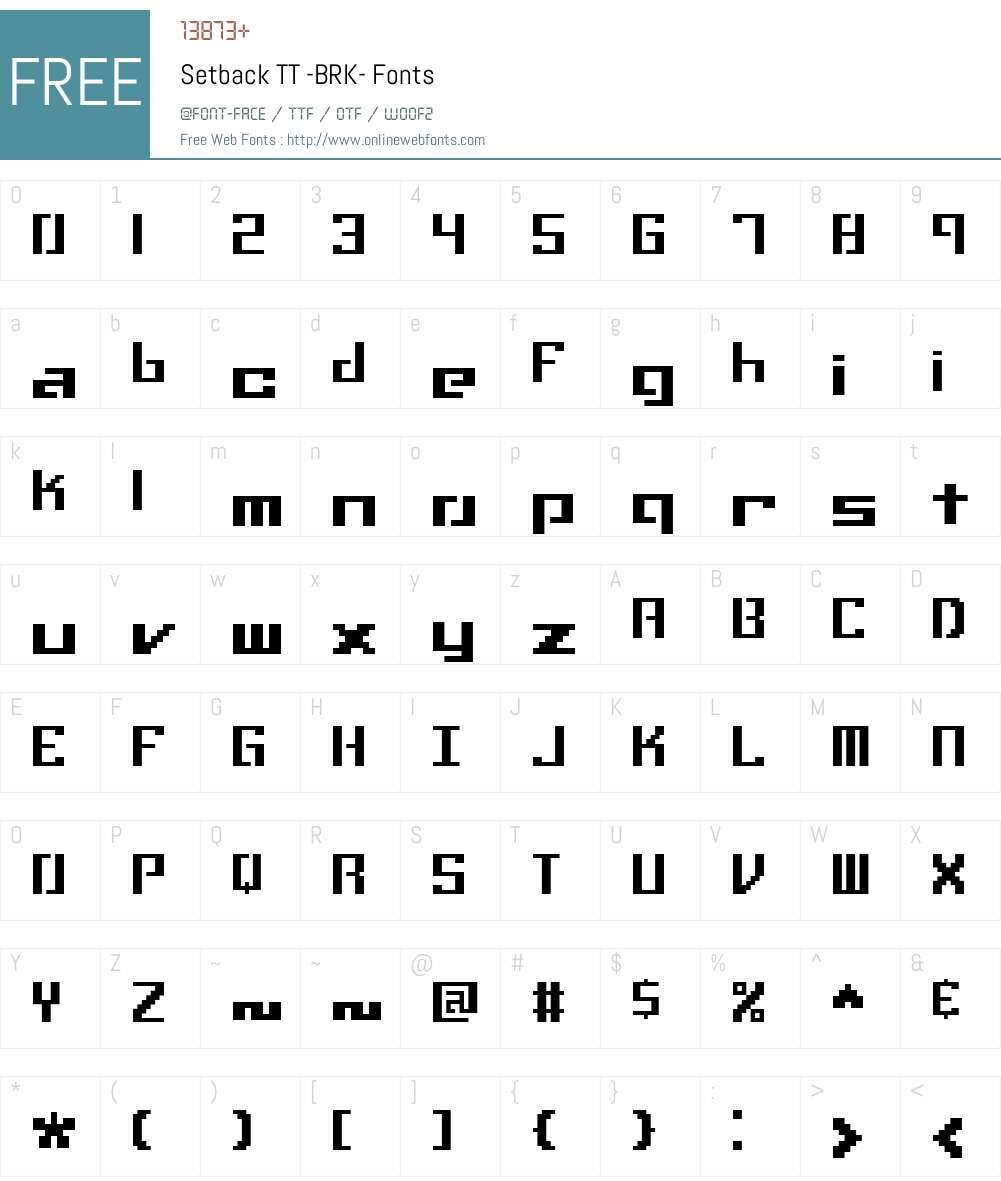 Setback TT (BRK) Font Screenshots
