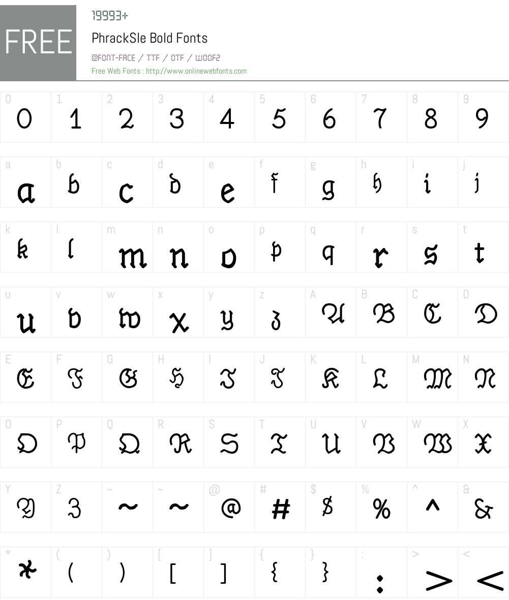 PhrackSle Font Screenshots