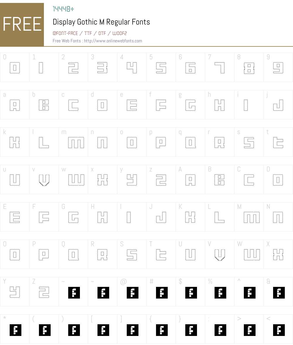 Display Gothic M Font Screenshots