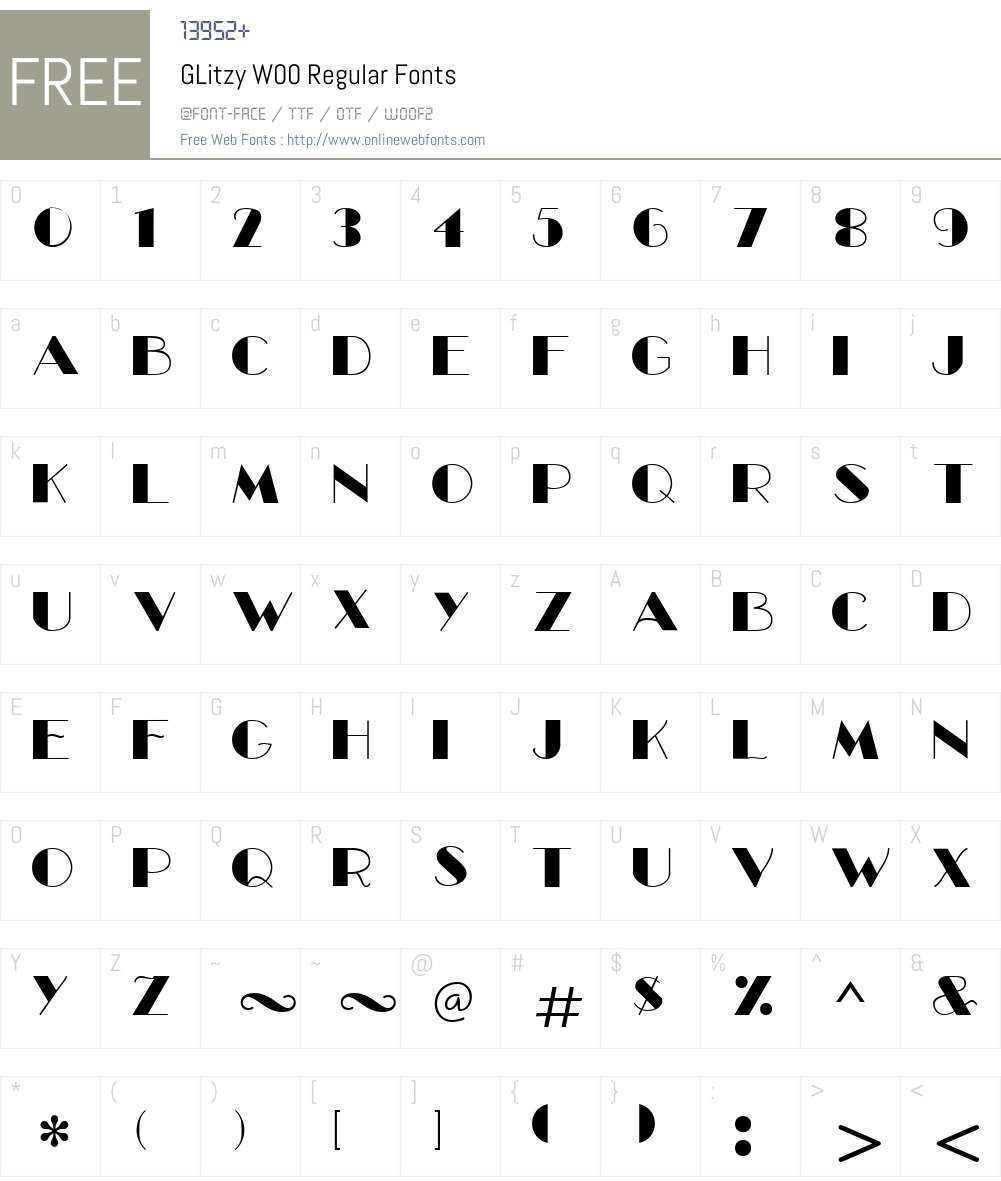 GLitzyW00-Regular Font Screenshots