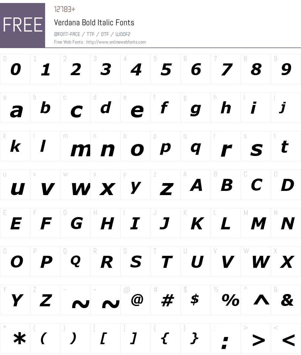 Verdana Font Screenshots