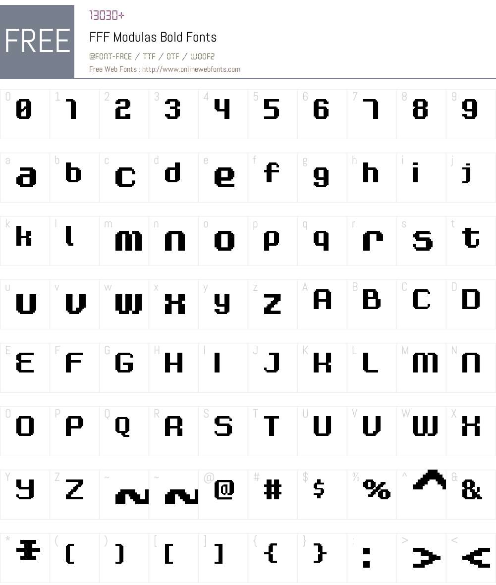 FFF Modulas Bold Font Screenshots