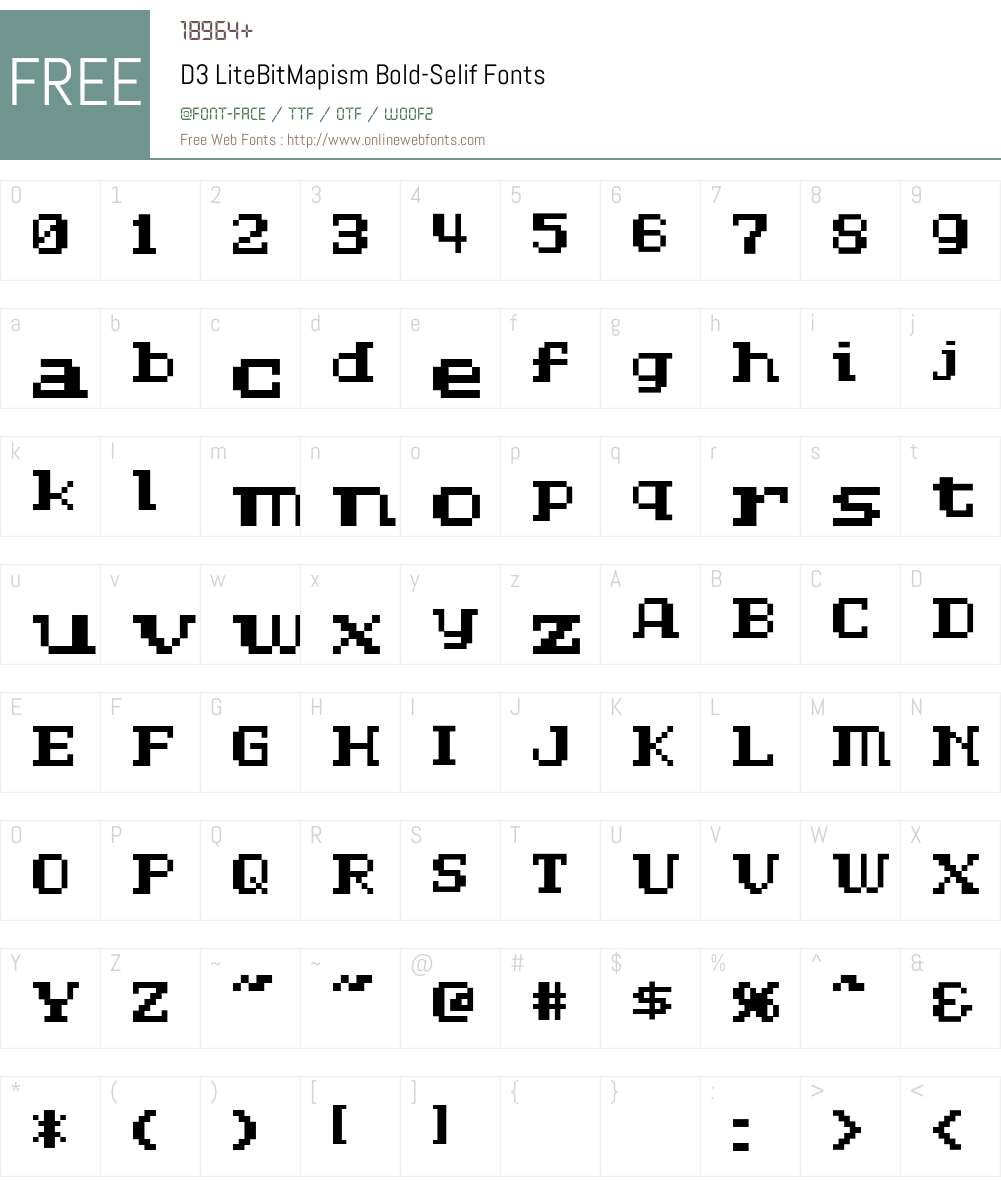 D3 LiteBitMapism Bold-Selif Font Screenshots