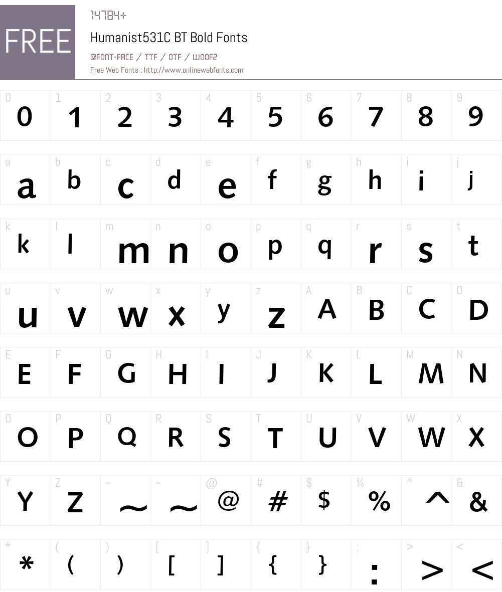 Humanist531C BT Font Screenshots