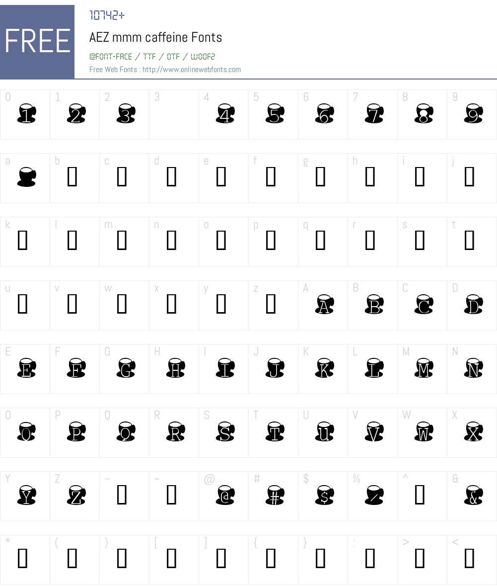 AEZ mmm caffeine Font Screenshots