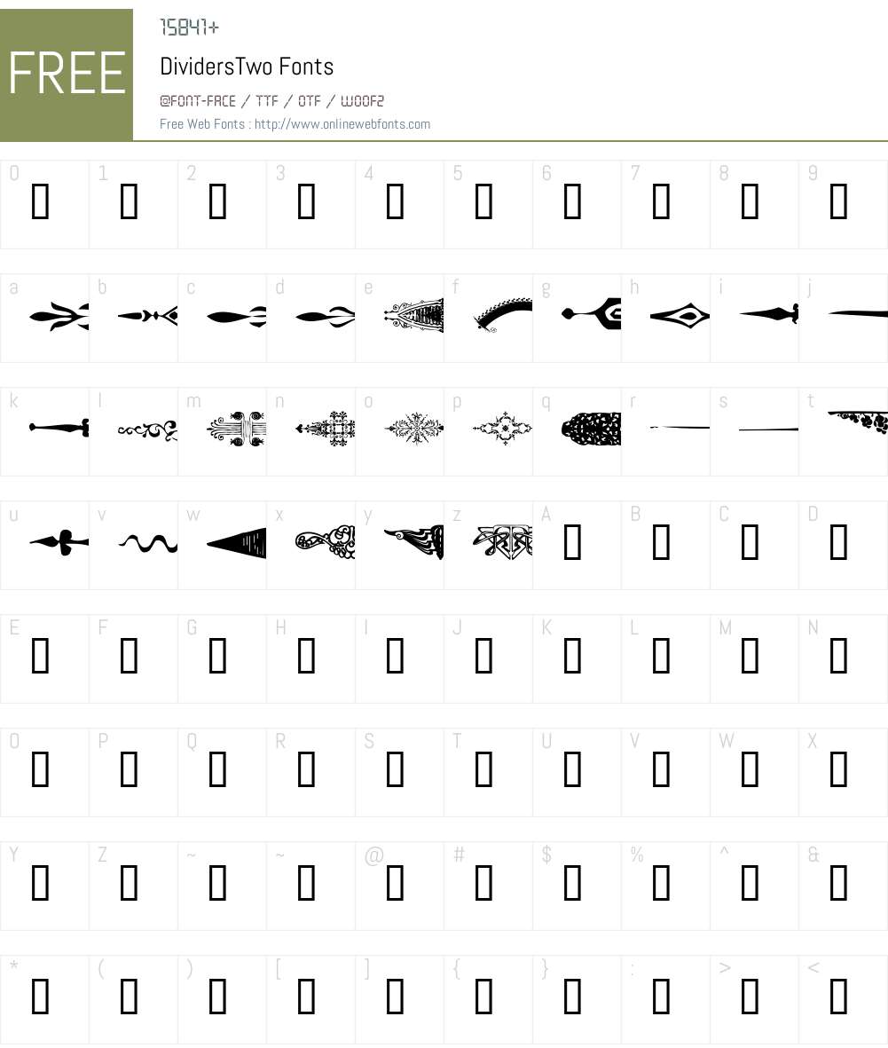 DividersTwo Font Screenshots