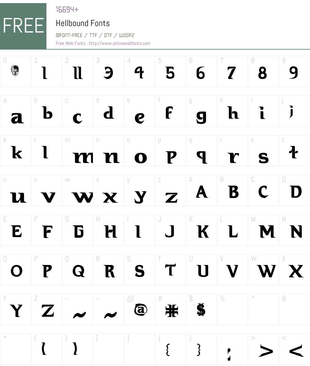 Hellbound Font Screenshots