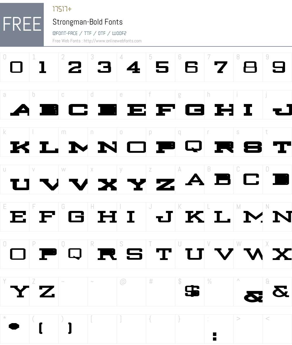 Strongman-Bold Font Screenshots